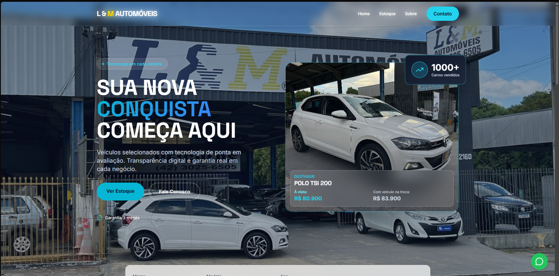 L&M Automóveis — preview do site